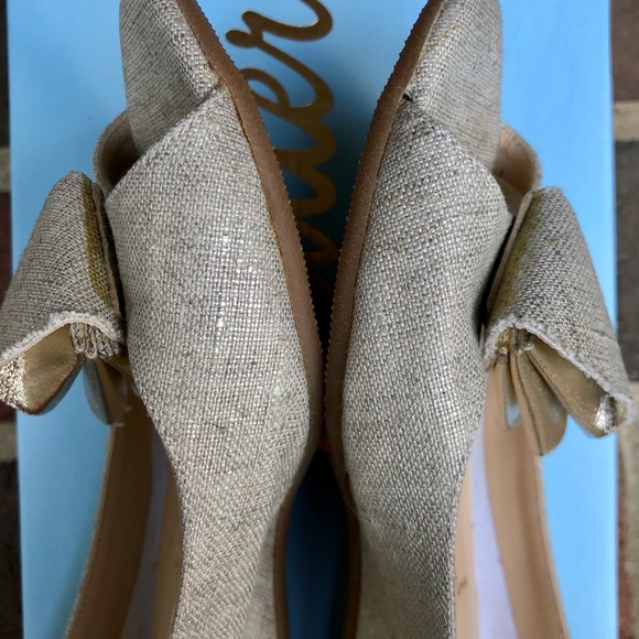 Butter of London Santana Gold Peep-Toe Wedge - Picture 3 of 7